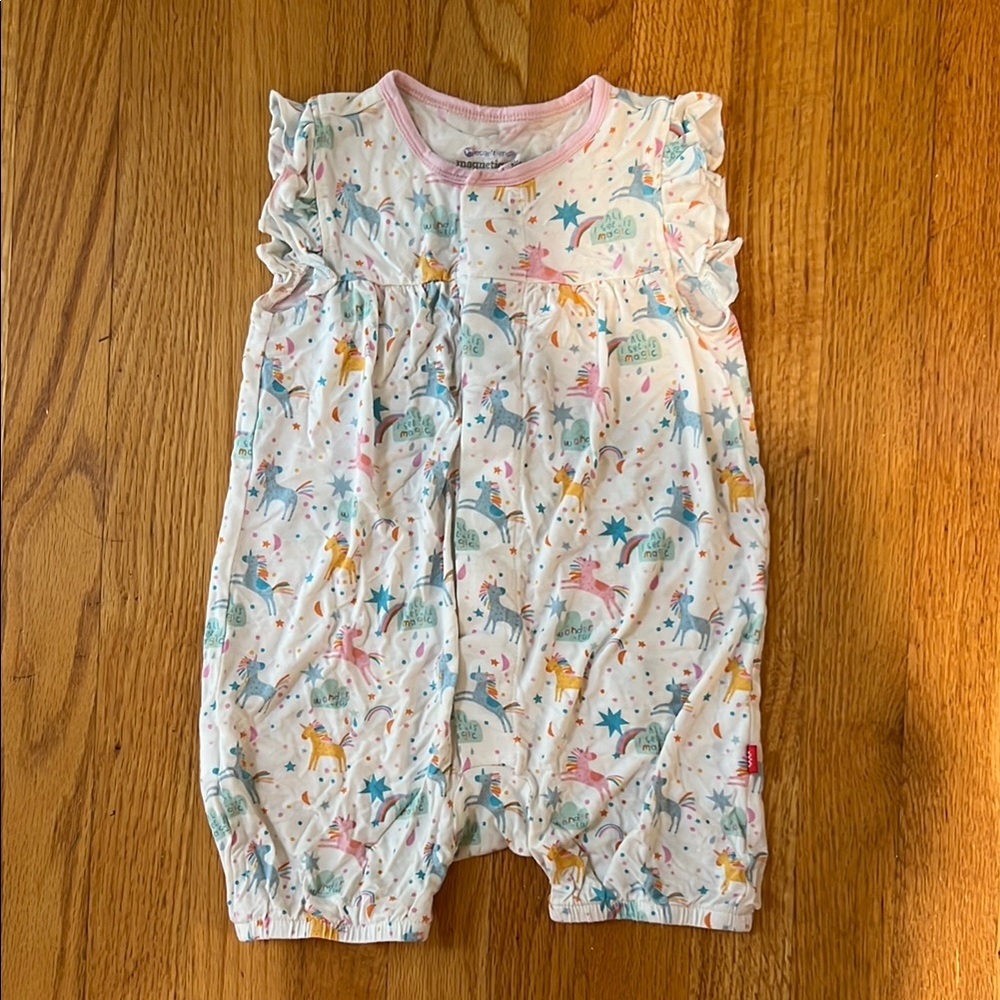 Magnetic Me Adorable Baby Romper with Unicorns